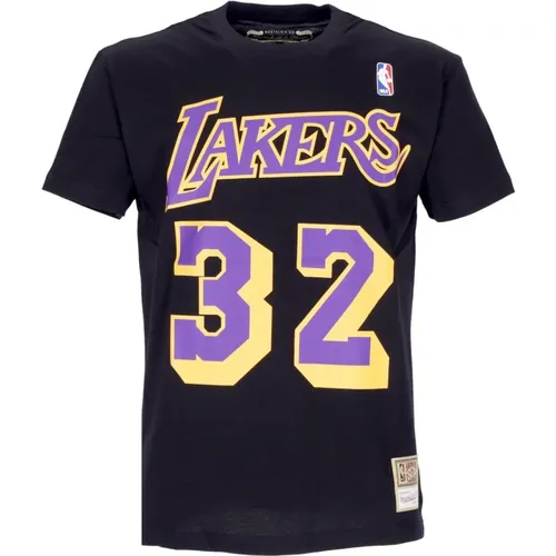 Magic Johnson NBA Tee Schwarz , Herren, Größe: M - Mitchell & Ness - Modalova