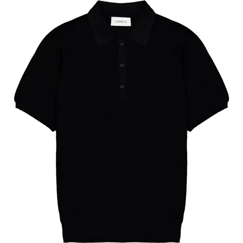 Mesh polo with button closure , male, Sizes: 2XL, XL, M - Laneus - Modalova