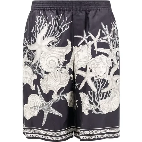 Barocco Sea Print Seiden Bermuda Shorts - Versace - Modalova