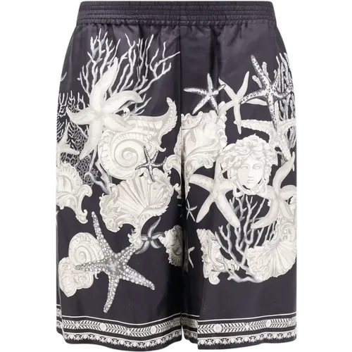 Barocco Sea Print Seiden Bermuda Shorts , Herren, Größe: S - Versace - Modalova