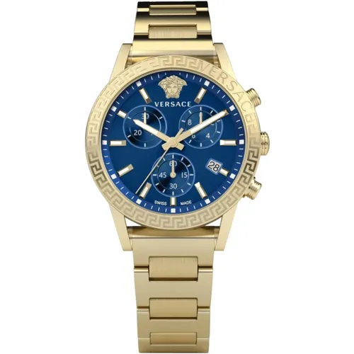 Sport Tech Chronograph Edelstahl Uhr - Versace - Modalova