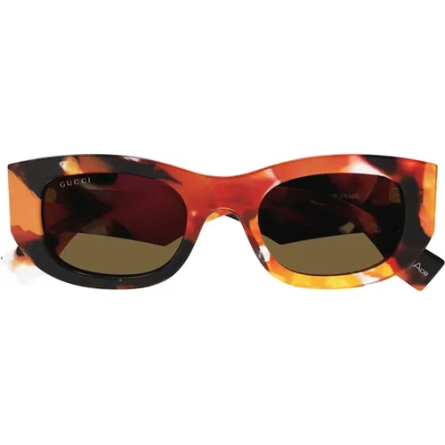 Gelb Orange Sonnenbrille für Frauen - Gucci - Modalova