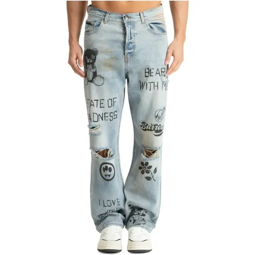 Abstrakte Multicolor-Jeans mit Logo - BARROW - Modalova