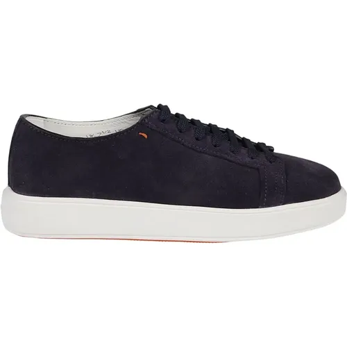 Blaue Damps Low Top Sneakers , Herren, Größe: 44 1/2 EU - Santoni - Modalova