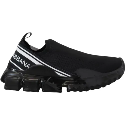 Schwarze Stretch Sorrento Sneakers , Herren, Größe: 35 1/2 EU - Dolce & Gabbana - Modalova