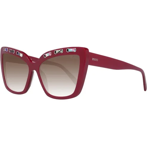 Stylish Burgundy Sunglasses , female, Sizes: ONE SIZE - EMILIO PUCCI - Modalova