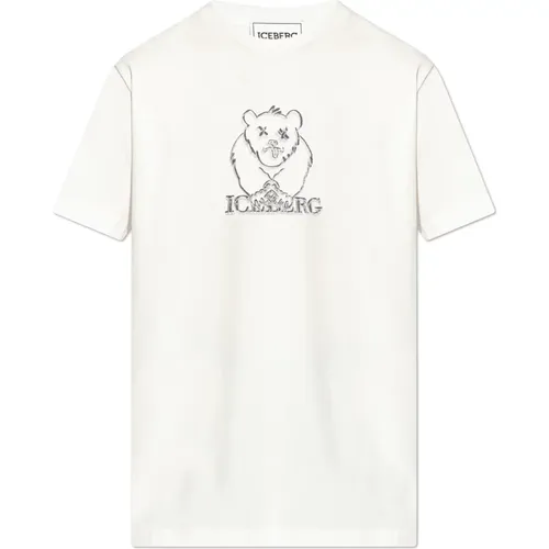 Gemustertes T-Shirt , Herren, Größe: XL - Iceberg - Modalova