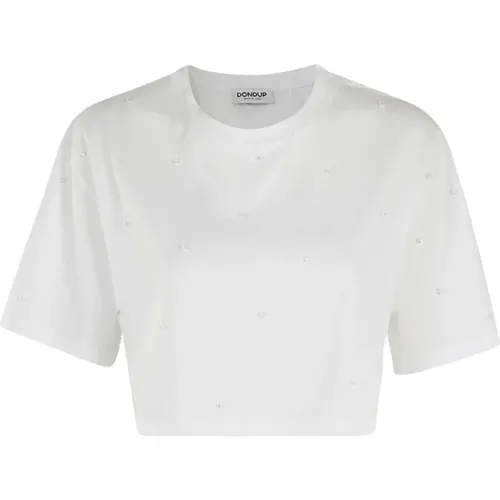 Lässiges Baumwoll T-Shirt , Damen, Größe: M - Dondup - Modalova