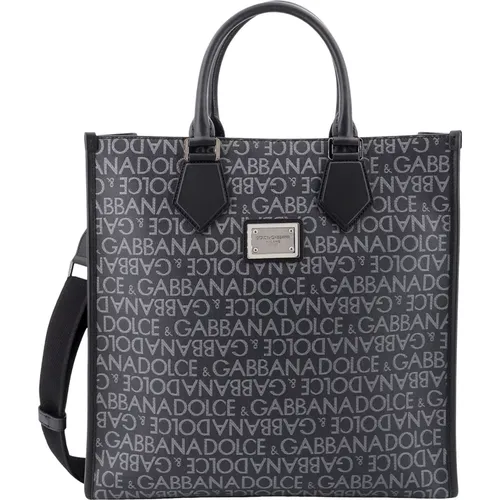 Logo Coated Canvas Handtasche - Dolce & Gabbana - Modalova