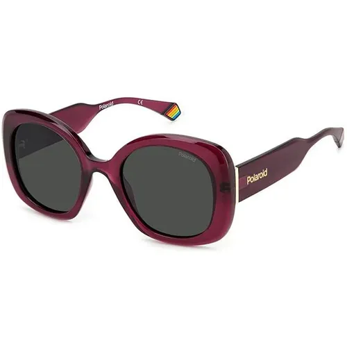 Lila Resin Sonnenbrille mit Grauen Gläsern - Polaroid - Modalova