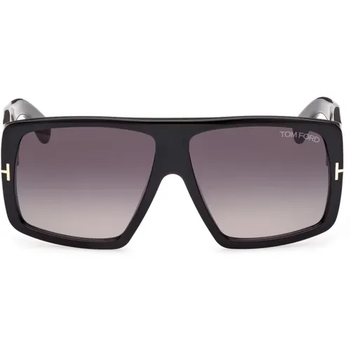 Sungles Oversize Nero Lucido , male, Sizes: 60 MM - Tom Ford - Modalova