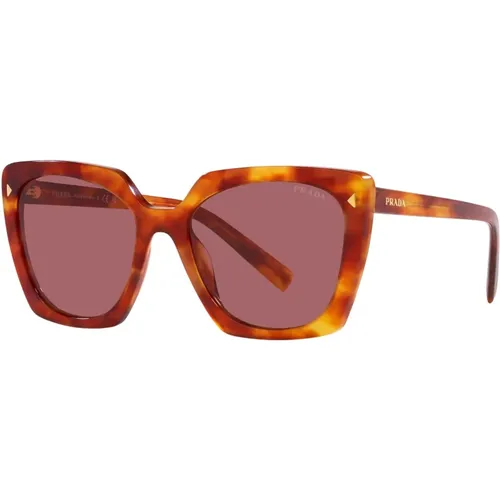 Light Havana/Pink Violet Sunglasses , female, Sizes: 54 MM - Prada - Modalova