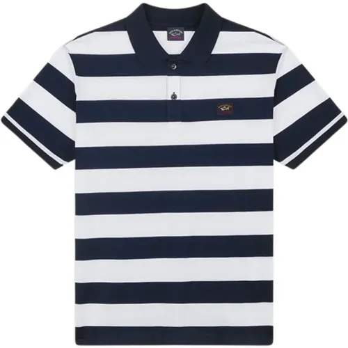 Ikonic Striped Badge Polo Shirt,Organisches Baumwoll-Piqué Polo - PAUL & SHARK - Modalova