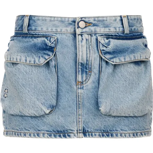 Blaue Denim Jeans Mini Rock , Damen, Größe: W25 - Icon Denim - Modalova