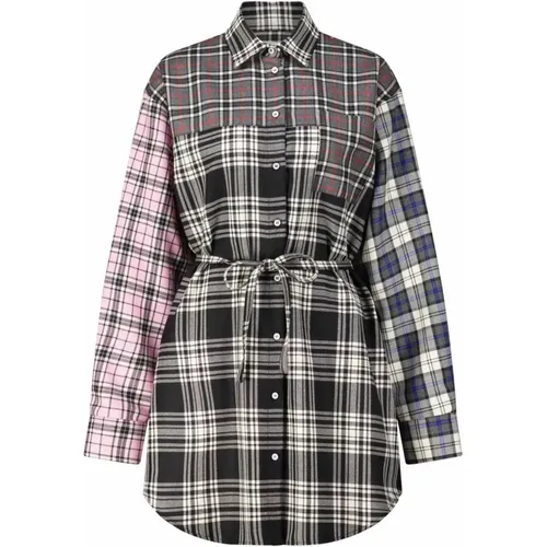 Checkered Shirt Dress , female, Sizes: XS, S, 2XS - Msgm - Modalova