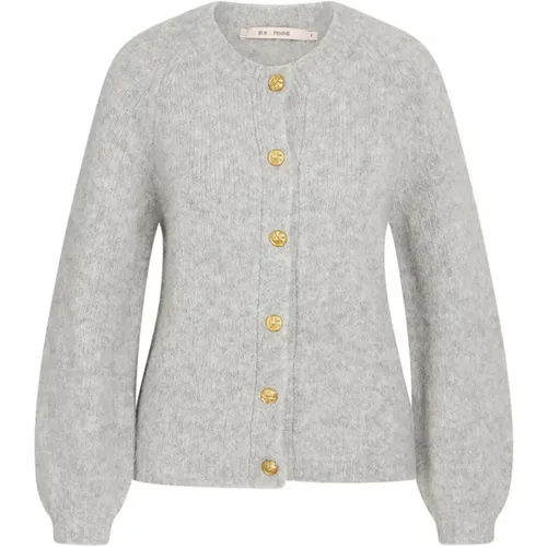 Luxurious Knit Cardigan in Light Grey , female, Sizes: M, L, XS, S - RUE de Femme - Modalova