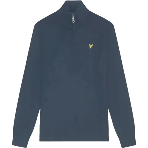 Quarter Zip Baumwolle Merino Pullover , Herren, Größe: S - Lyle & Scott - Modalova