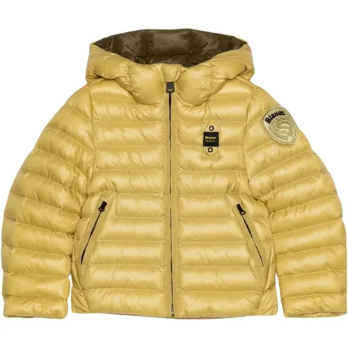 Gelbe Kapuzenjacke Kinder Blauer - Blauer - Modalova