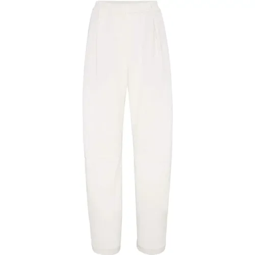 Baggy-Fit Cotton and Linen Trousers , female, Sizes: M, XS - BRUNELLO CUCINELLI - Modalova