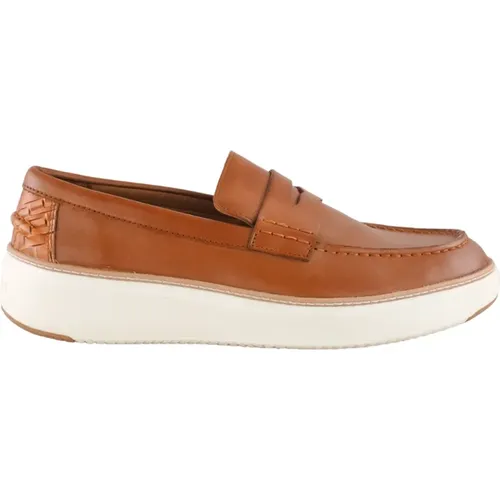 Braune Slip-On-Loafer mit weißer Gummisohle , Herren, Größe: 44 EU - Cole Haan - Modalova