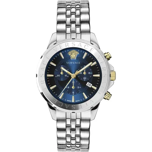 Chrono Signature Chronograph Watch Stainless Steel , male, Sizes: ONE SIZE - Versace - Modalova