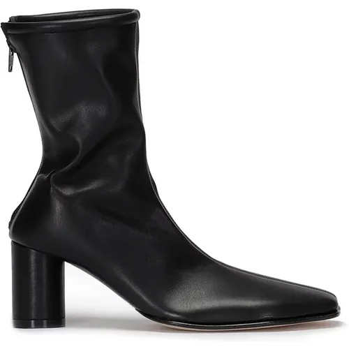 Square Toe Leather Ankle Boots , female, Sizes: 5 UK, 4 UK, 3 UK, 7 UK, 8 UK - MM6 Maison Margiela - Modalova