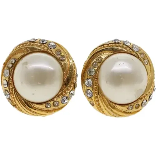 Gebrauchte Gold Metall Ohrringe , Damen, Größe: ONE Size - Chanel Vintage - Modalova