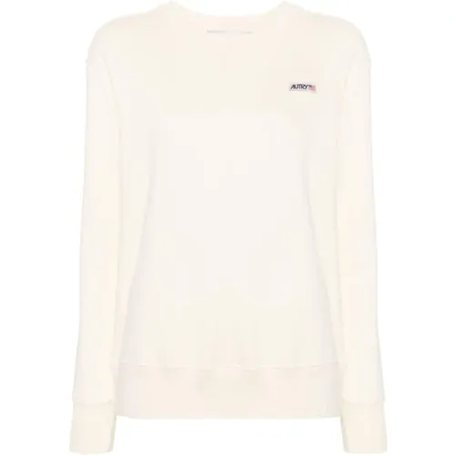 White Sweater Lightweight Jersey Fleece Lined , female, Sizes: XS, S - Autry - Modalova