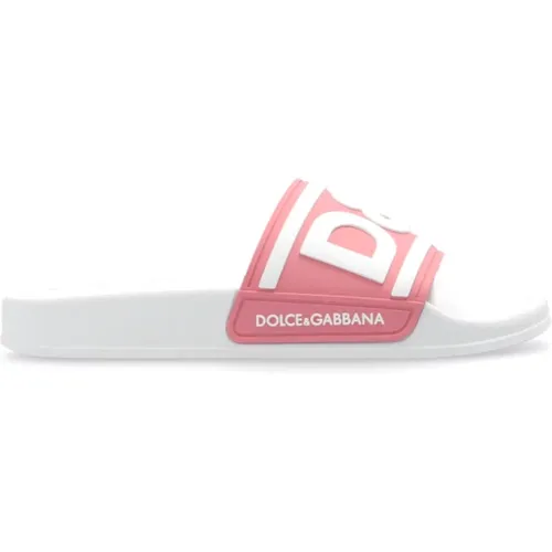 Gummi-Slides mit Logo - Dolce & Gabbana - Modalova