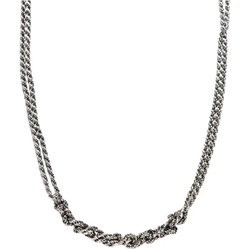 Silver Cross Necklace , male, Sizes: ONE SIZE - Emanuele Bicocchi - Modalova