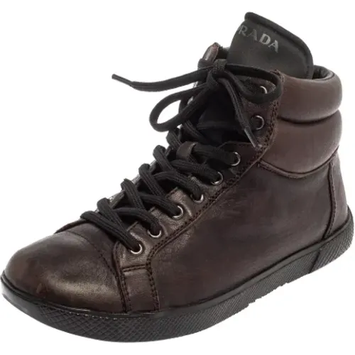Pre-owned Leather sneakers , female, Sizes: 2 UK - Prada Vintage - Modalova