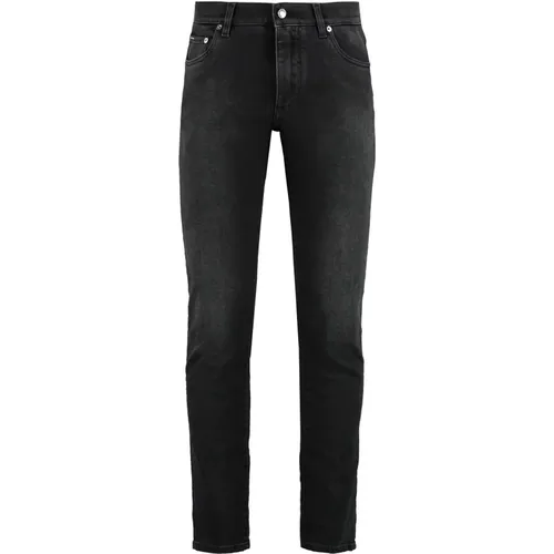 Slim Fit Jeans mit Metall-Details , Herren, Größe: 2XL - Dolce & Gabbana - Modalova