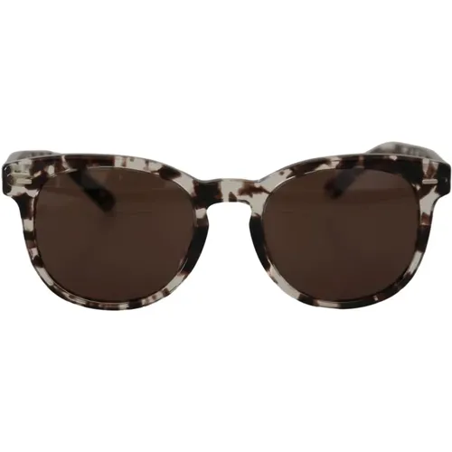 Braune Runde Gläser Sonnenbrille - Dolce & Gabbana - Modalova