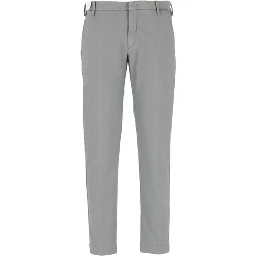 Grey Cotton Blend Trousers Micropattern , male, Sizes: W36, W32, W33, W34, W35 - Entre amis - Modalova