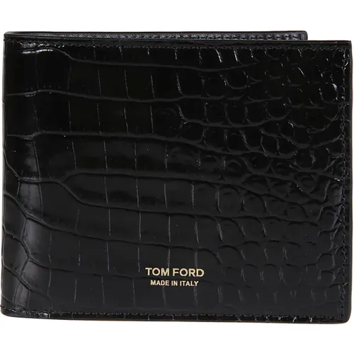 Printed Alligator Bifold Wallet , male, Sizes: ONE SIZE - Tom Ford - Modalova