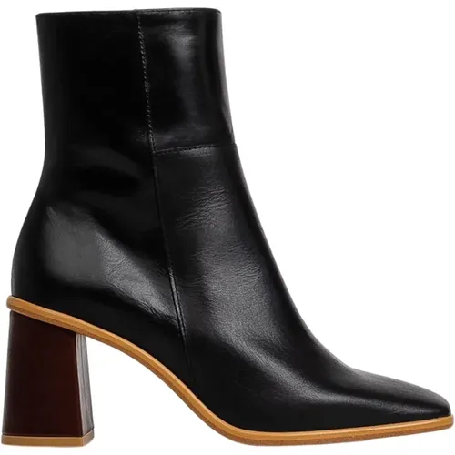Schwarze Stiefel mit Holzsohle , Damen, Größe: 37 EU - ALOHAS - Modalova