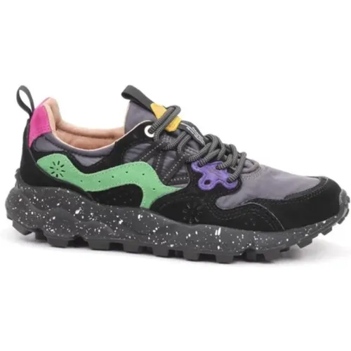 Camoscio and Nylon Sneakers , female, Sizes: 10 UK - Flower Mountain - Modalova