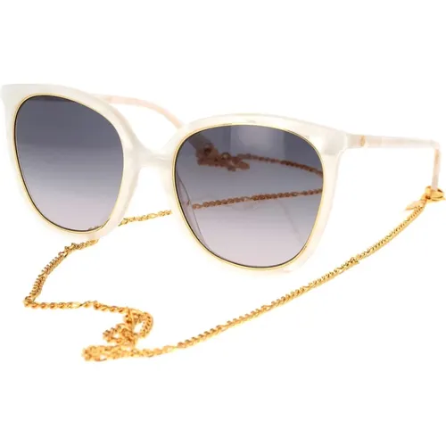 Leichte Cat-Eye Sonnenbrille mit GG-Kette , Damen, Größe: 56 MM - Gucci - Modalova