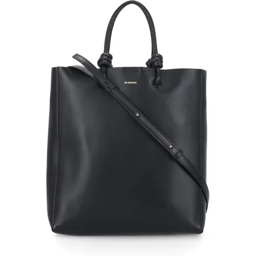 Leather Shoulder Bag with Magnetic Fastening , female, Sizes: ONE SIZE - Jil Sander - Modalova