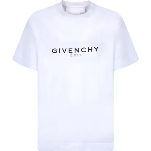 Weißes T-Shirt mit stilvollem Logo-Print , Damen, Größe: XS - Givenchy - Modalova