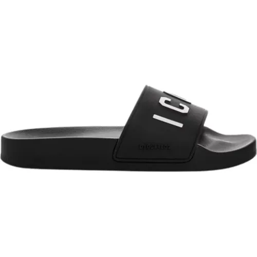 Rubber Logo Slides , female, Sizes: 2 UK, 3 UK - Dsquared2 - Modalova