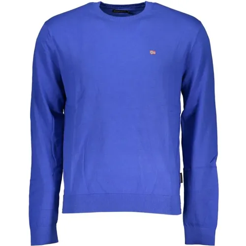 Blauer Pullover mit Stickerei - Napapijri - Modalova