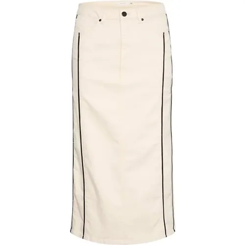Silver Birch Straight-Fit Midi Skirt , female, Sizes: S - Gestuz - Modalova