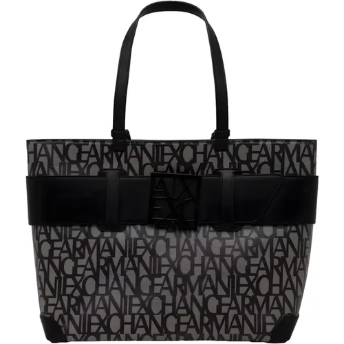 Stilvolle bedruckte Handtasche für Frauen , Damen, Größe: ONE Size - Armani Exchange - Modalova