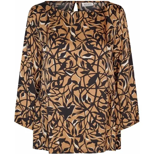 Printed Top & T-Shirt 3/4 Sleeves , female, Sizes: M, S, XL, L, 2XL - Masai - Modalova