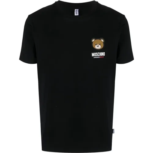 Schwarze T-Shirts und Polos - Stilvoll und Bequem - Moschino - Modalova