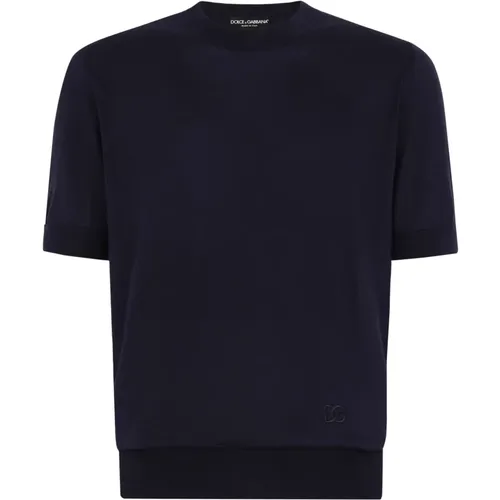 Blaue T-Shirts und Polos , Herren, Größe: 2XL - Dolce & Gabbana - Modalova