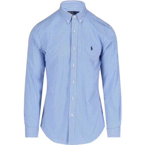Blau gestreiftes Polo-Shirt für Herren , Herren, Größe: M - Ralph Lauren - Modalova