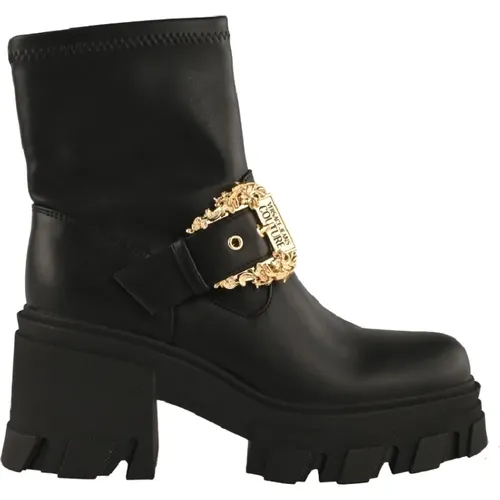 Einfacher Stil Schwarzer Stiefel , Damen, Größe: 40 EU - Versace Jeans Couture - Modalova