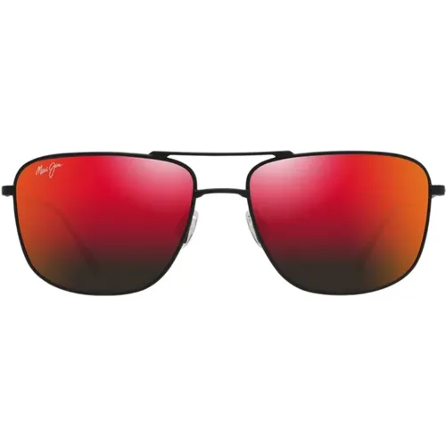 Unisex Sonnenbrille mit quadratischer Form und roten Spiegelgläsern , unisex, Größe: 54 MM - Maui Jim - Modalova